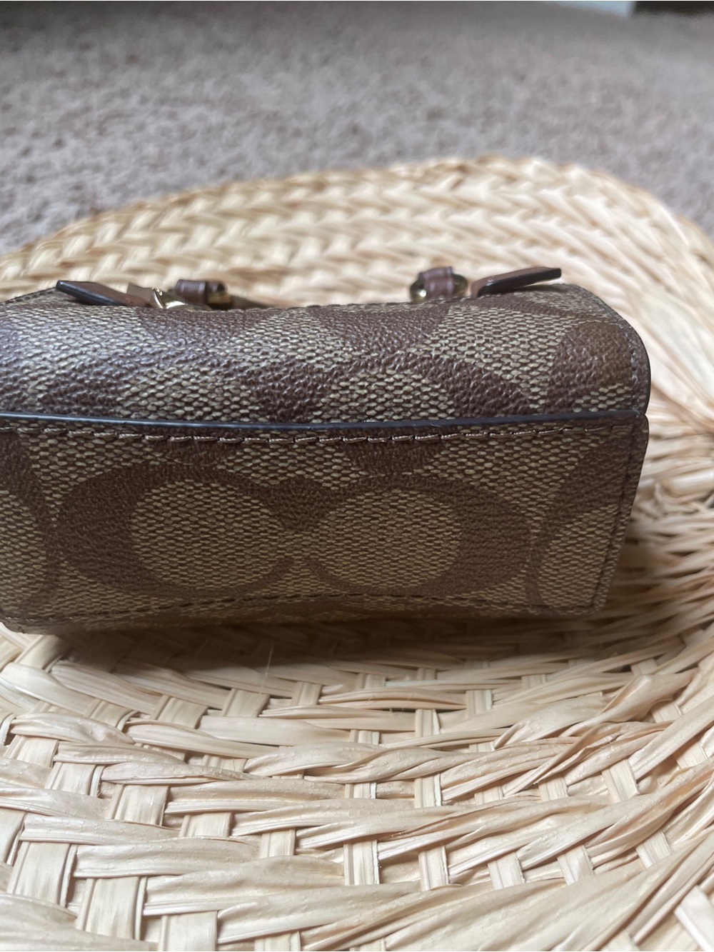 Coach Mini Rowan Charm Satchel in Brown Signature Canvas with Gold Hardware - Picture 5 of 13